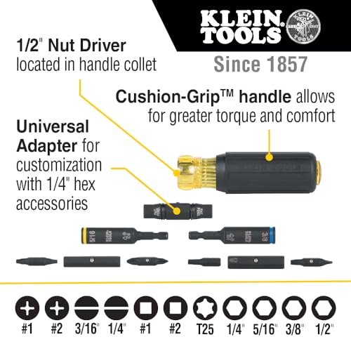 Klein Tools 85517HD 2-Piece Impact Driver Set with 11-in-1 Screwdriver/Nut Driver and 7-in-1 Impact Flip Socket by KLEIN TOOLS - Image 2