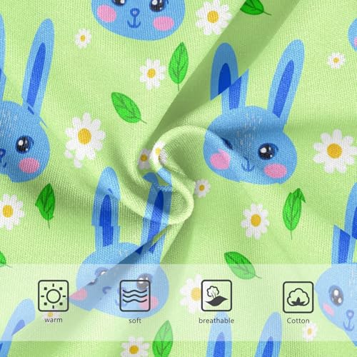 Cute Bunny Rabbit Flowers Floral Green Toddler Girls's Underwear 2T 23018783