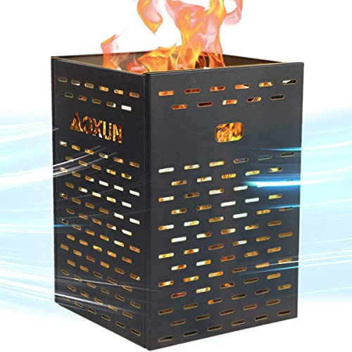 Yamadao 30 Inch 63 Gallon Ultra Thick Burn Barrel Burn Drum For Yard Waste Incinerator Barrel Burn Cage For Paper Leaf Trash Wood Backyard Bonfire With Bottom Ash Tray cover