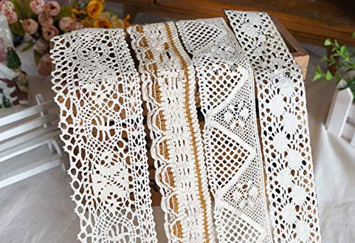 Cintas de encaje de algodón RayLineDo® para decorar manualidades, bodas y costura creativa, 20m 4