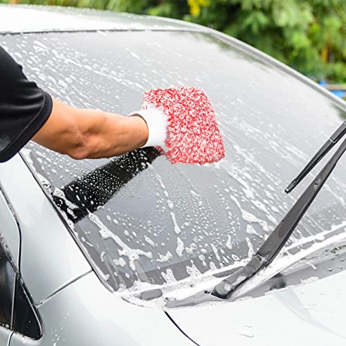 Tallew 5 Pcs Microfiber Car Wash Mitt Absorbent Detailing Washing Gloves Automotive Car Cleaning Supplies for Cars Motorcycles Suvs Trucks Boats, 7 x 11 Inches - Image 3