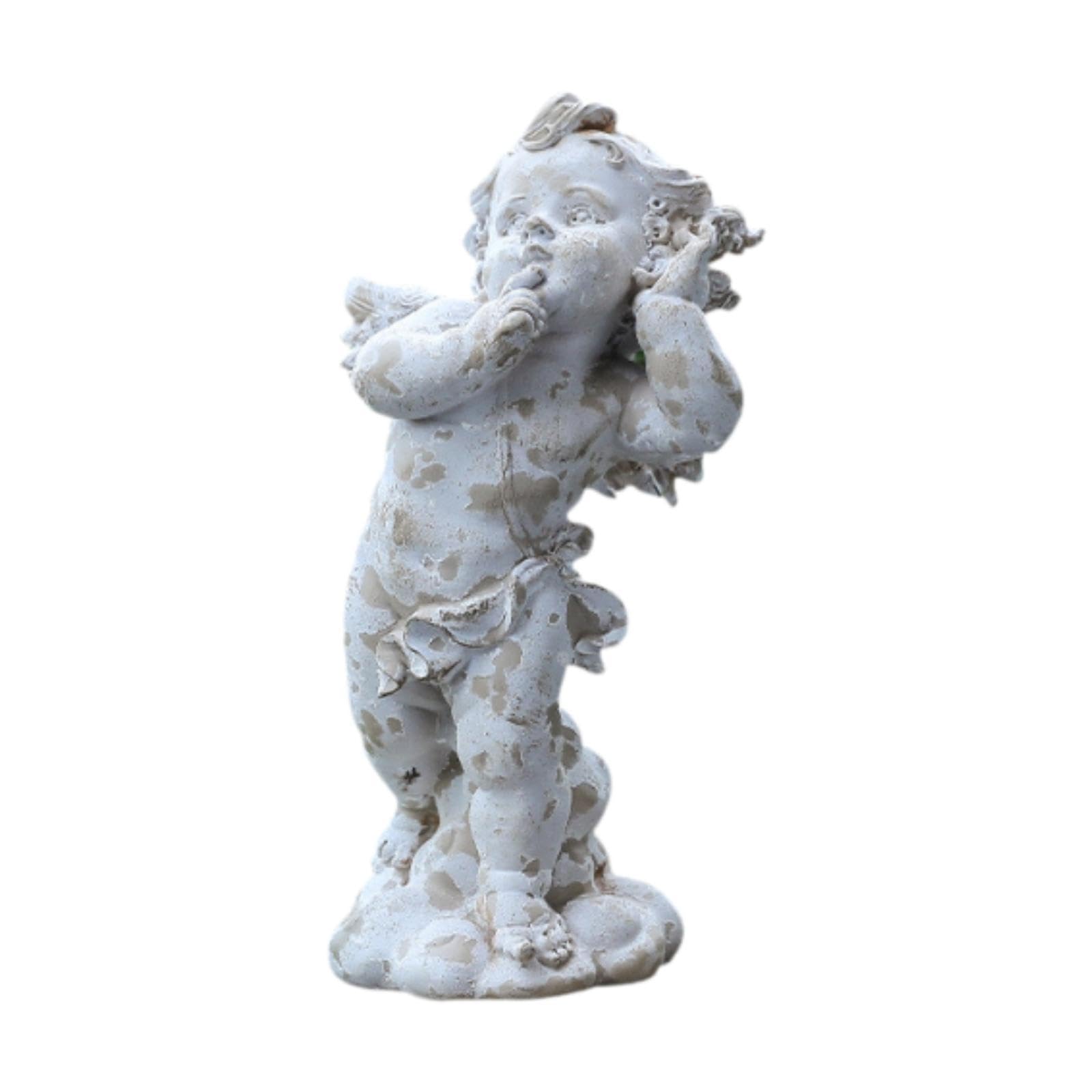 Statue d'ange de jardin style B avec cygne pour décoration extérieure en résine