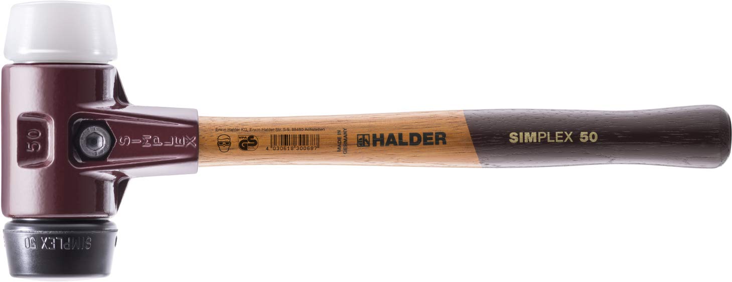 Halder 3027080 80 mm 3027 Rubber/Superplastic "Simlpex" EH Soft-Face Mallet - Multi-Colour