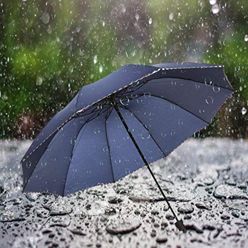 Image of KEKEMI 3 Fold Plain Pipine Umbrella for Men & Women