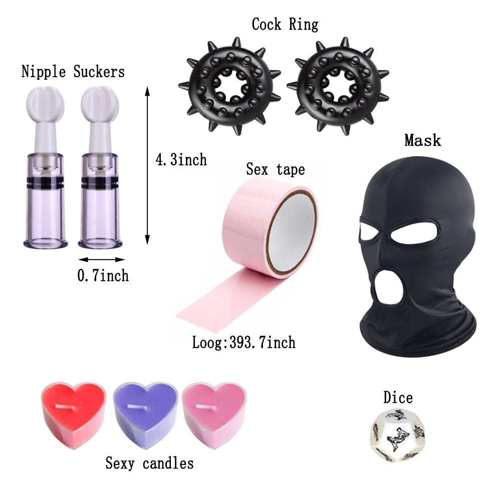 28 Pièces Kits de Bondage, SM Sex Toys Erotiques Set Adultes Toy pour Les Débutants, Érotiques Jouets Sexuels BDSM Anal Plug Menottes Masque Yeux Pour Sextape Draps sexy