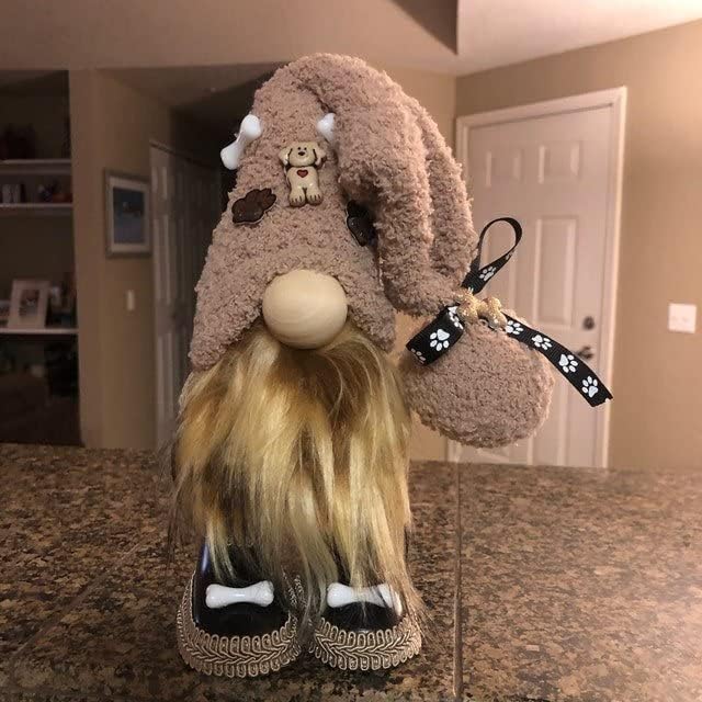 CLBKLGR Dog Bones Gnome,Tiered Tray Gnome Handmade Gnome Faceless Plush Doll Easter Gnomes Decorations for Home Valentine Gnomes Decor