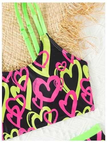 WDIRARA Girl's Heart Print Bikini Set 2 Piece Swimsuits Spaghetti Strap Bathing Suits3