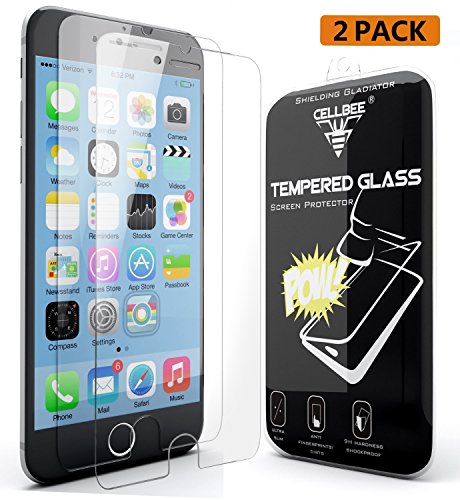 iPhone 7 Screen Protector, CellBee 2 Pack [Shielding Gladiator] Tempered Glass Premium High Definition Shockproof Clear Screen Protector 0.3mm Thickness 2.5D Curved Edge for iPhone 7