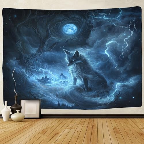 Couverture murale loup tissu lavable pour masquer les défauts d'un mur - 2