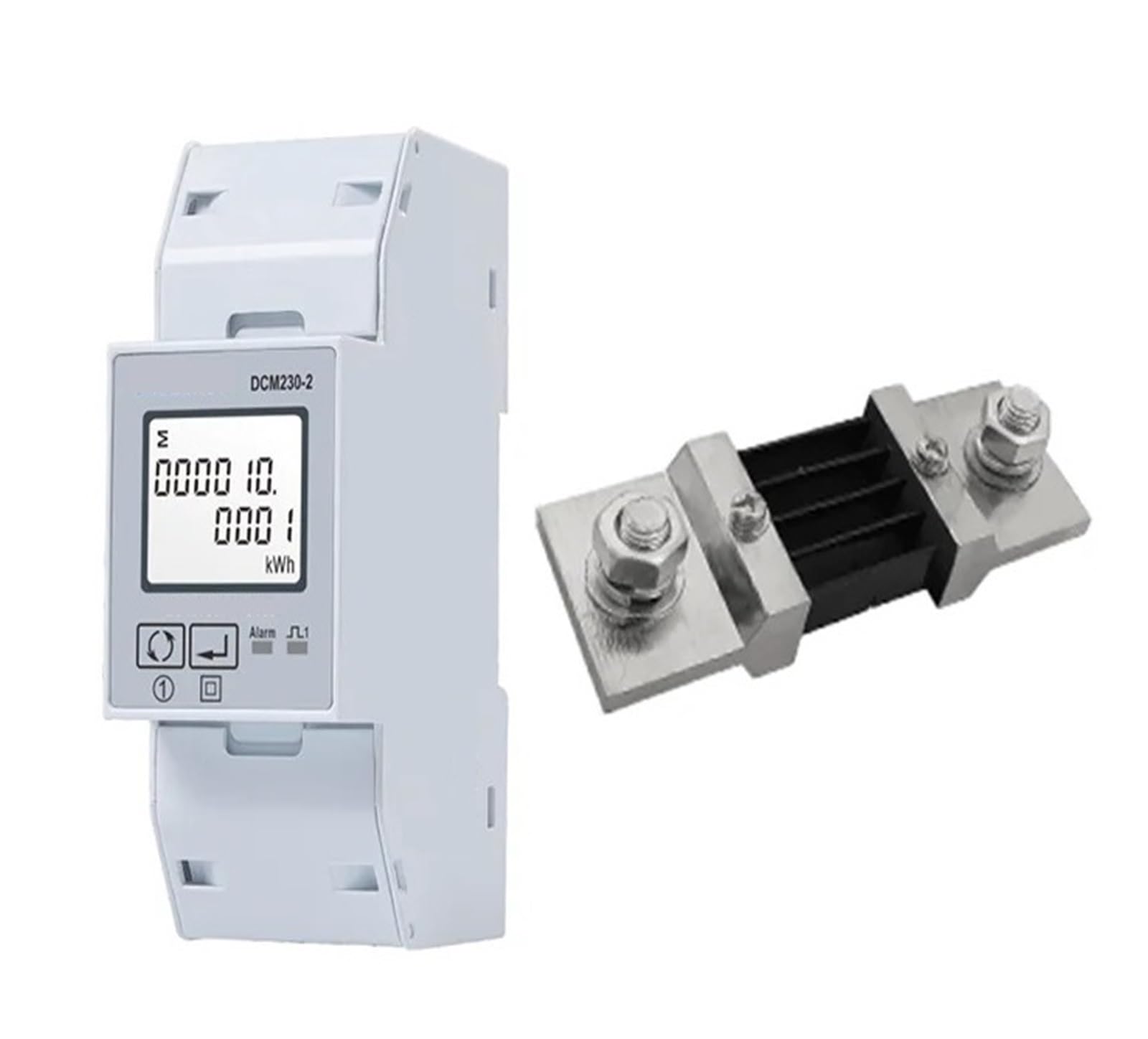 Medidor de energía digital CC 9-40V carril DIN multifunción DCM230-2