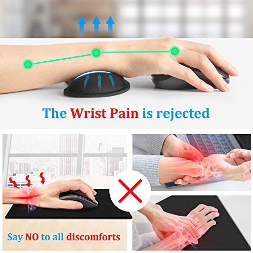 Keyboard Wrist Rest, SOQOOL Wrist Rests for Keyboard and Mouse, Superfine Lycra and Non-skid Rubber Base, Memory Foam Ergonomic Wrist Support for Easy Typing Pain Relief, Office, Computer, Laptop, Mac
