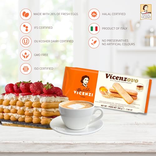 Image of Matilde Vicenzi Ladyfingers Original & Strawberry Combo Pack of 2, 400g | Italy's Favorite Ladyfinger | Perfect for Tiramisu & Desserts | GMO-Free & All Natural Ingredients | Light, Crisp & Delicately Sweet