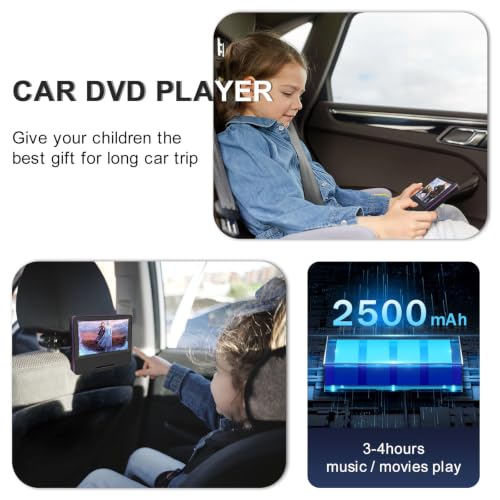 Image of HOPYOP 9 inch Portable DVD Player for Car & Kids with 7 inch Swivel Screen, Purple