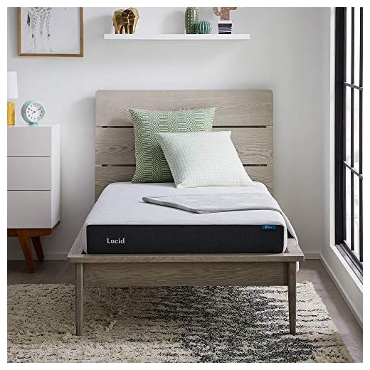 LUCID 6 Inch Memory Foam Soft Feel – Gel Infusion – Hypoallergenic Bamboo Charcoal – Breathable Cover Mattress, Twin, White