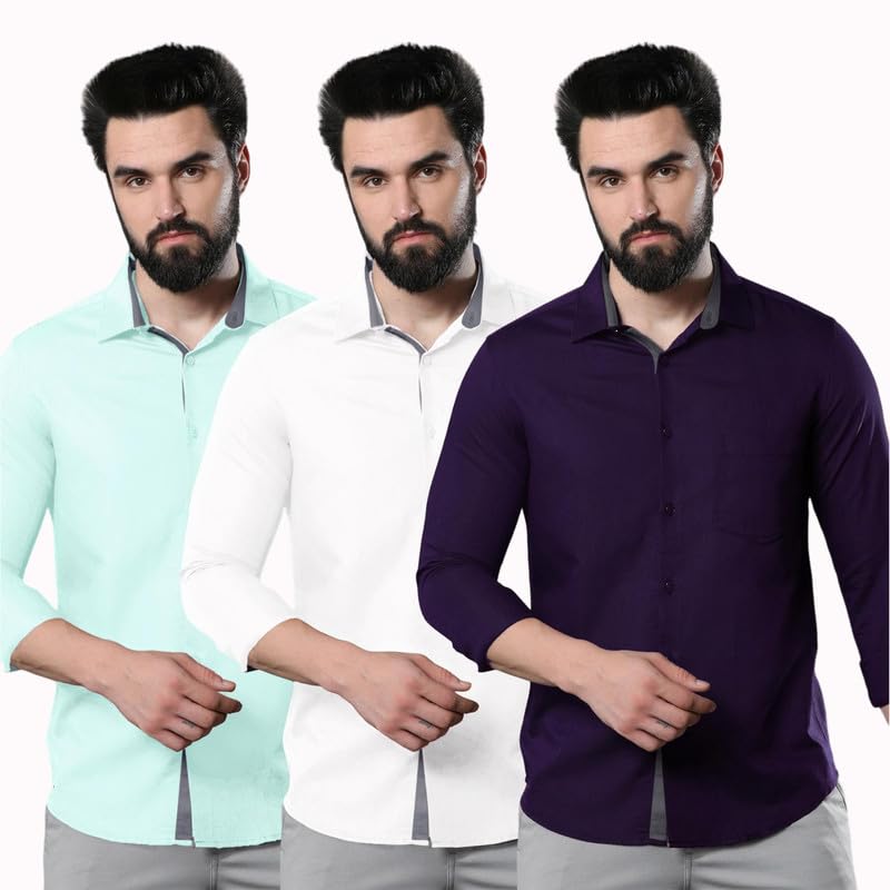 PinkmintMen's Solid Regular Fit Shirt