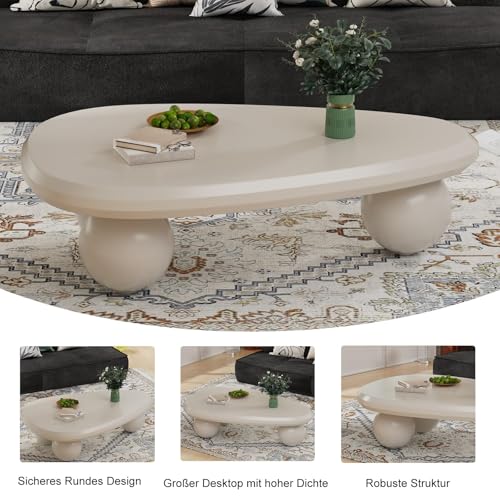 Table basse gain de place ovale pour sécuriser et moderniser le salon