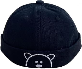 Boy Docker Cap Cartoon Bear Rimless Hat Kids Breathable Cotton Hat Spring Landlord Sailor Cap