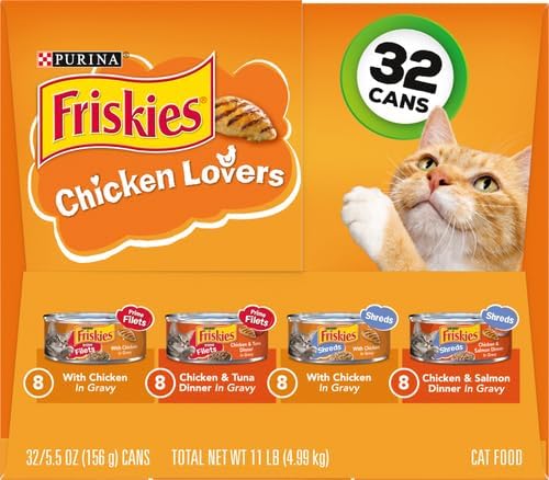 Friskies alimento húmedo gato sabor pollo 32 latas 5.5oz miniatura 8