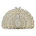 Santimon Damen-Umhaengetasche Luxus-Clutch Glitzer Abend-Tasche Steine Handtasche Strass Hochzeit Party Handtaschen Pfau