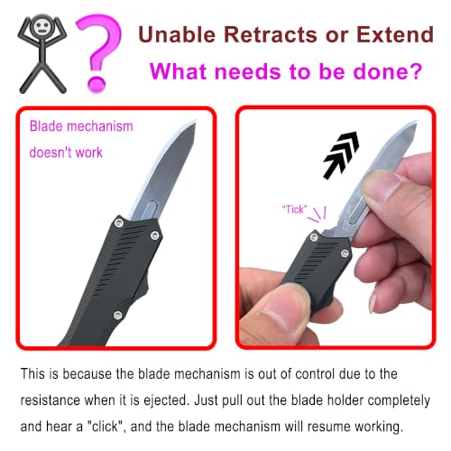 Image of Caressolove Retractable Scalpel Pocket Knife Mini Folding Utility Knife