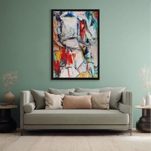 Impression sur toile Interchange Willem De Kooning - Tableau déco salon et bureau 40x61 cm - 5