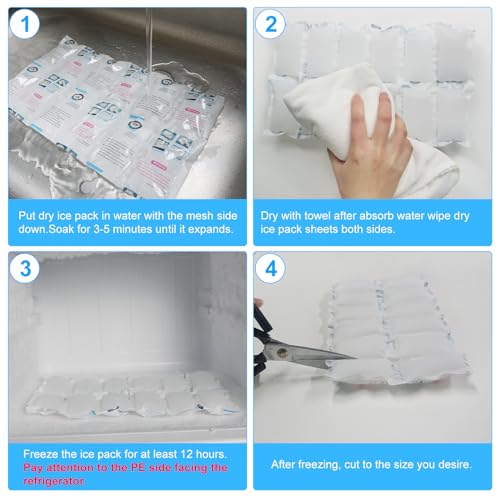 Image of WORLD-BIO Shipping Ice Packs Small Cold Packs for Food Shipping, Long Lasting Dry Ice Packs for Coolers, Reusable Ice Sheets for Coolers Freezer Packs, 96 Cells