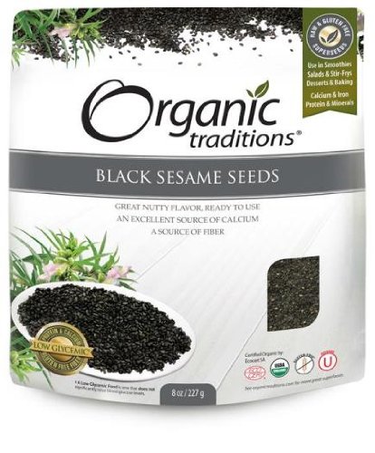 Black Sesame Seeds 227g -Raw Food Diet- Brand: Organic Traditions