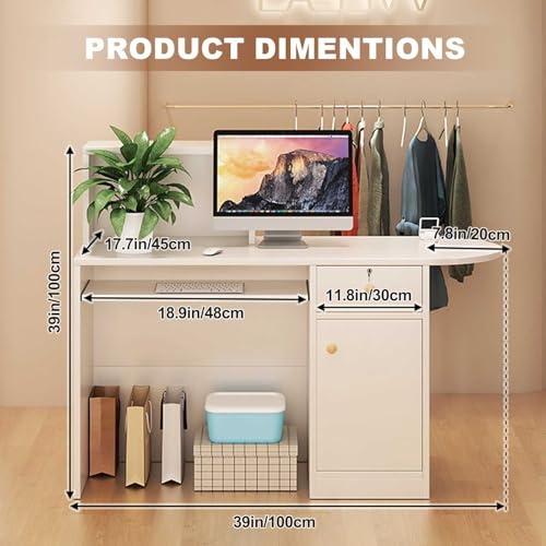 Mostrador de recepción con cajones mueble de recepción led 2