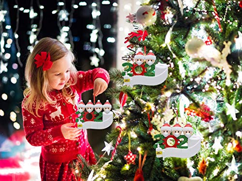 EddHomes Christmas Ornaments 2020 Personalized Christmas Ornaments with Masks, Christmas Tree Ornaments Quarantine Survivor Family Christmas Ornament for Kids Holiday Christmas Hanging Ornaments Gift - Thumbnail 2