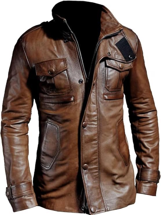 Image of Men's Lambskin Genuine Leather Blazer Coat | Casual Wear Leather Blazers | Black Real Lambskin Leather Jacket Blazer Coat
