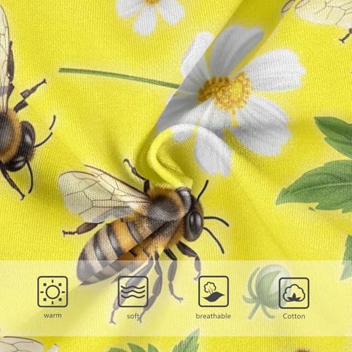 Toddler Girl Briefs, Bees White Flowers Girls Cotton Underwear, 2T–8 Years3