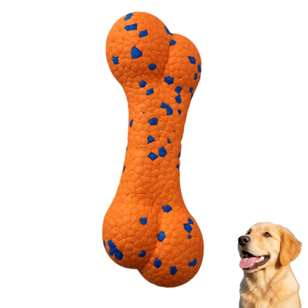InekoAgua ETPU Dog Bone, High Bounce Durable To, Lightweight Floating Water Play Toy, for Large Dogs (Orange Bone)