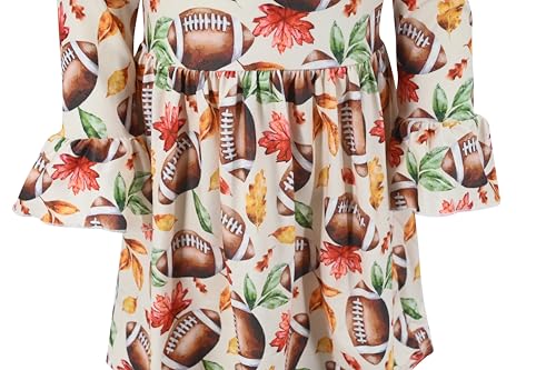 Image of Girls Long Sleeve Ruffled Dresses for Toddlers and Kids