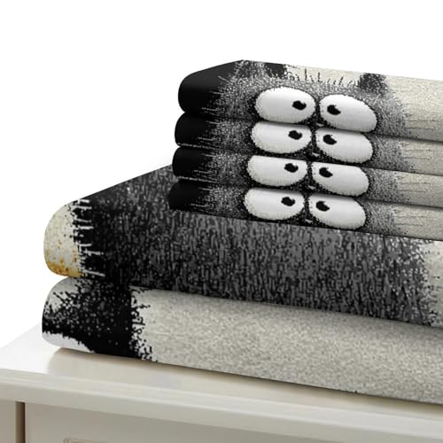 Housse de Couette Chat 135x200 cm avec Parure de Lit Microfibre pour Fille