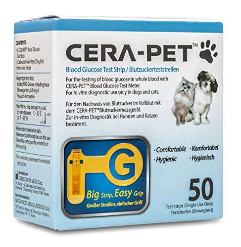 Cera-Pet Blutzuckerteststreifen 200 STK. für Hunde und Katzen im Vorteilspack, Diabetes messen