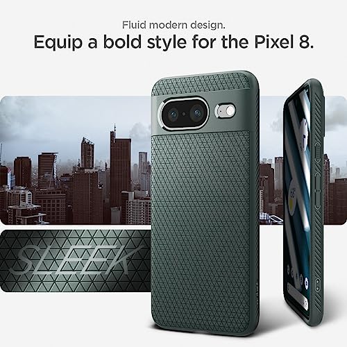 Image of Spigen for Pixel 8 Case, Liquid Air (2023) [No Magnet Ring] [Military-Grade Protection] - Abyss Green