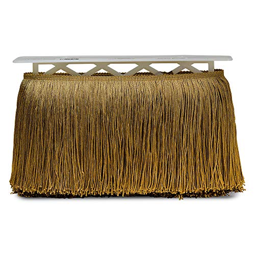 Trims By The Yard 6" Chainette Fringe Trim | Gold | (5 Yard Cut) #TOP1