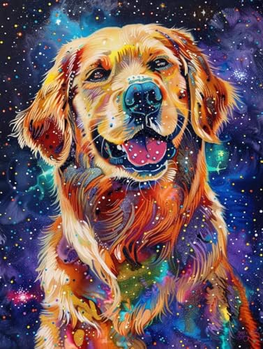 Diamond Painting Adulte Chien Grand Format 60x80cm | Peinture Diamant Kit Complet Point de Croix