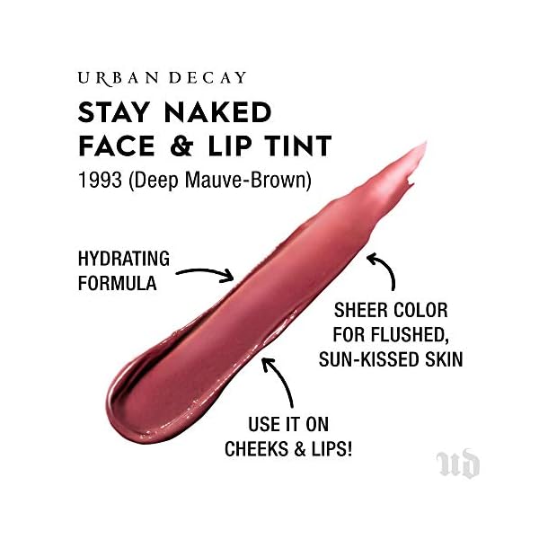 Urban Decay Stay Naked Cream Blush Stick & Lip Tint, 1993 - Deep Mauve-Brown - Long-Lasting, Blendable, Sheer Color for…