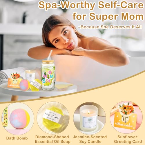 Image of New Mom Gift Box Set - 11PCS Unisex Luxury Spa & Baby Essentials in Elegant Box | Bunny Lovey, Changing Pad, Socks - Baby Shower & Postpartum Care Package for Expecting Moms