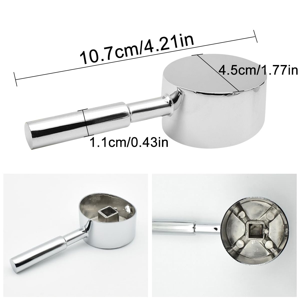 Maniglia Ricambio Per Rubinetto A Leva Singola | Compatibile Con Cartuccia 35mm | Finitura Cromata - Foto 2