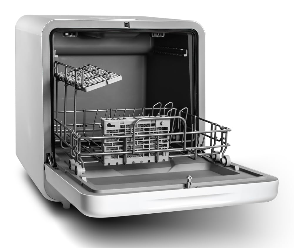 Yolco DWM01 Tragbare Mini Spülmaschine 5L Wassertank – Kompakte Tischgeschirrspüler ohne Festwasseranschluss, 230V, Ideal für Camping, Wohnmobil & Kleine Küchen