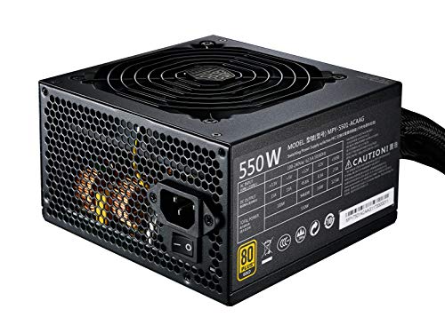 PSU MWE 550 Gold V1 (Spina EU), Alimentatore 80 PLUS Gold Non Modulare da 550W, Cablaggio Piatto Nero, Ventola Silencio LDB da 120 mm, Circuiti Avanzati, 5 Anni di Garanzia - Alimentatore - Immagine 2