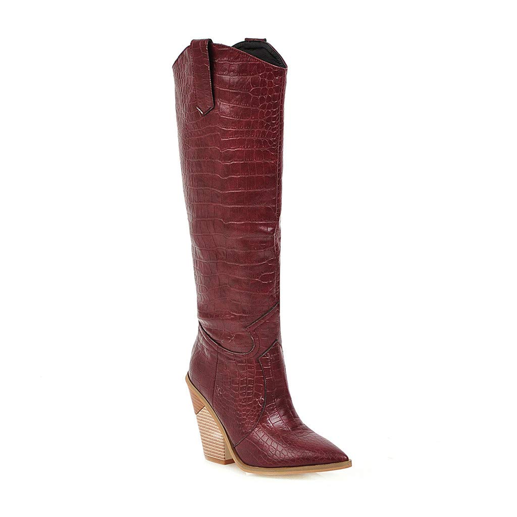 Scarpe eleganti da donna Toe comode ricamate Western Rodeo Stivali da cowboy Ragazza 29