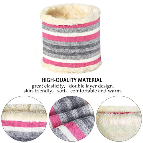Image of Kids Toddlers Winter Hats Knit Warm Beanie Scarf Gloves Set for Boys Girls Age 2-7, Pompom Cap Neck Warmer Fleece Lined Gifts