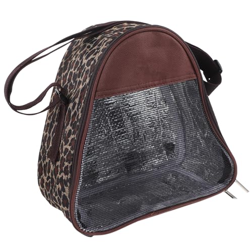 Abaodam Breathable Pet Travel Carrier Bag for Hedgehogs and Rabbits Durable Mesh Pouch with Triangle Leopard for Outdoor Use Camping and Sightseeing