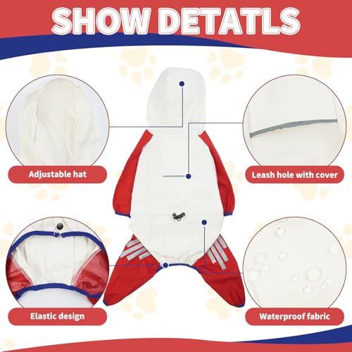 BRKURLEG Capa de chuva para cães poncho refletivo para cães pequenos, meninos e meninas, jaqueta imp