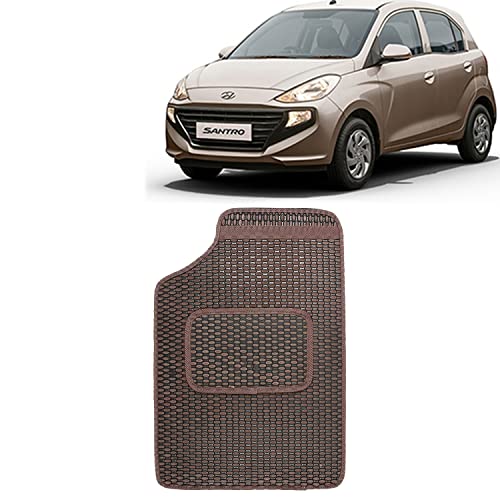 Image of Kingsway Dotted Design Car Floor Foot Mats Universal Fit for Hyundai Santro, Model Year : 2018 Onwards, Water and Dustproof, Color Brown, Set of 5 Pieces