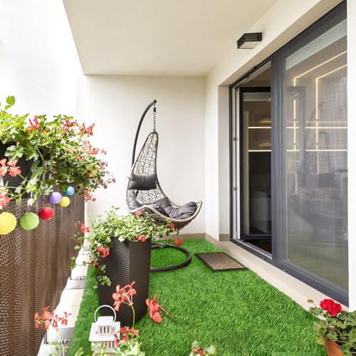 Image of 45mm 2x4 feet Artificial Green Grass Carpet Roll - High Density Synthetic Turf for Garden, Balcony, Lawn & Outdoor Landscaping