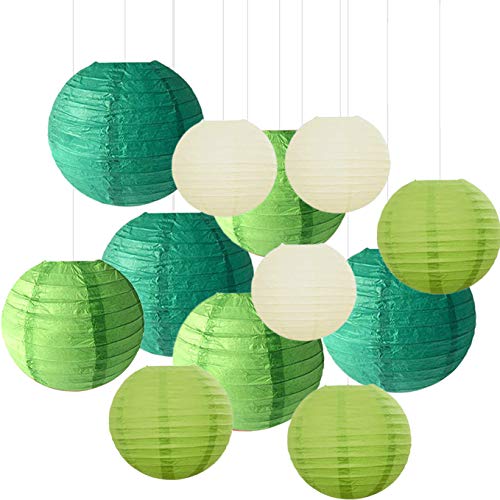 12PCS Paper Lanterns with Assorted Colors and Sizes Paper Lanterns Decorative,Chinese/Japanese Paper Hanging Decorations Ball Lanterns Lamps for Home Decor, Parties, and Weddings (Green) 12PCS Paper Lanterns with Assorted Colors and Sizes Paper Lanterns Decorative,Chinese/Japanese Paper Hanging Decorations Ball Lanterns Lamps for Home Decor, Parties, and Weddings (Green)